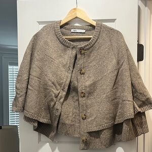 Zara camel knit cape